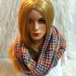 Orvis - Knit Long Wrap Scarf Mixed Rainbow Colors